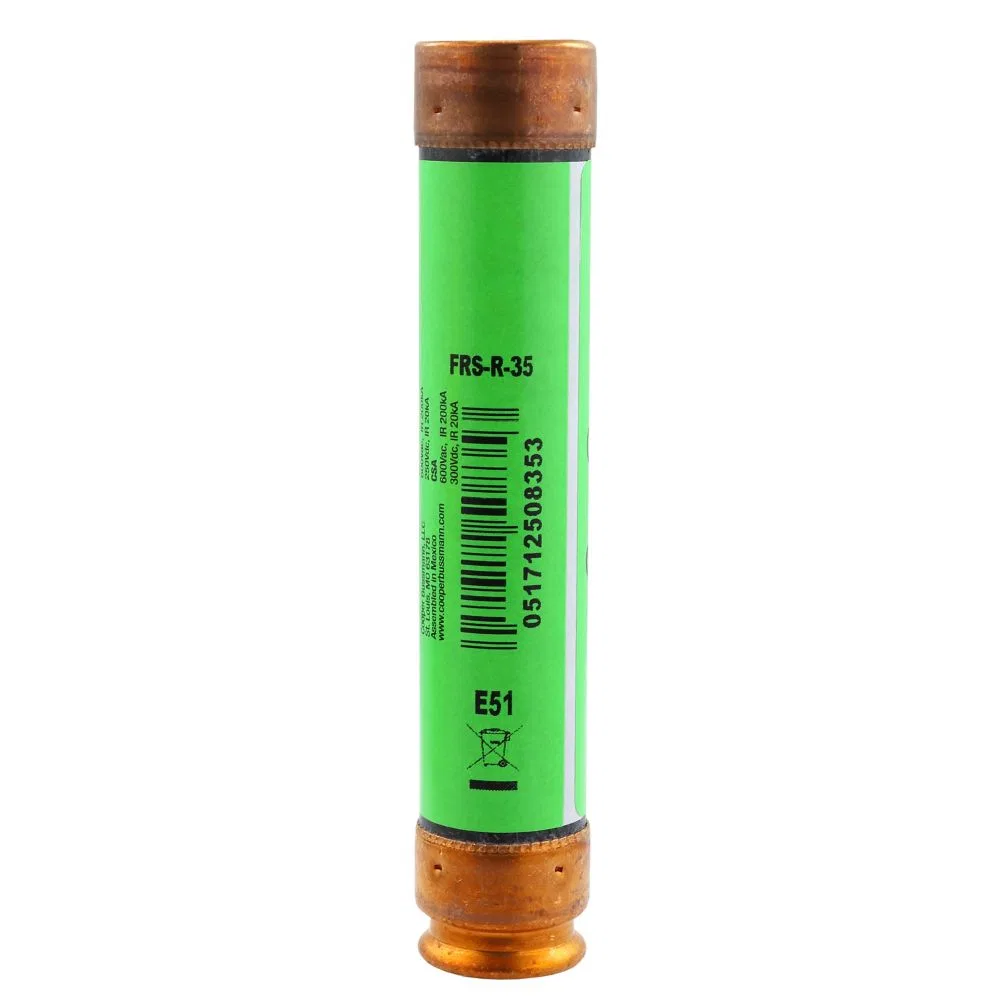 FRS-R-35 – BUSSMANN Fuse, Dual Element Time Delay Fuse Class RK5 35 Amp 200 Kiloampere At 600 Volt AC/ 20 Kiloampere ...